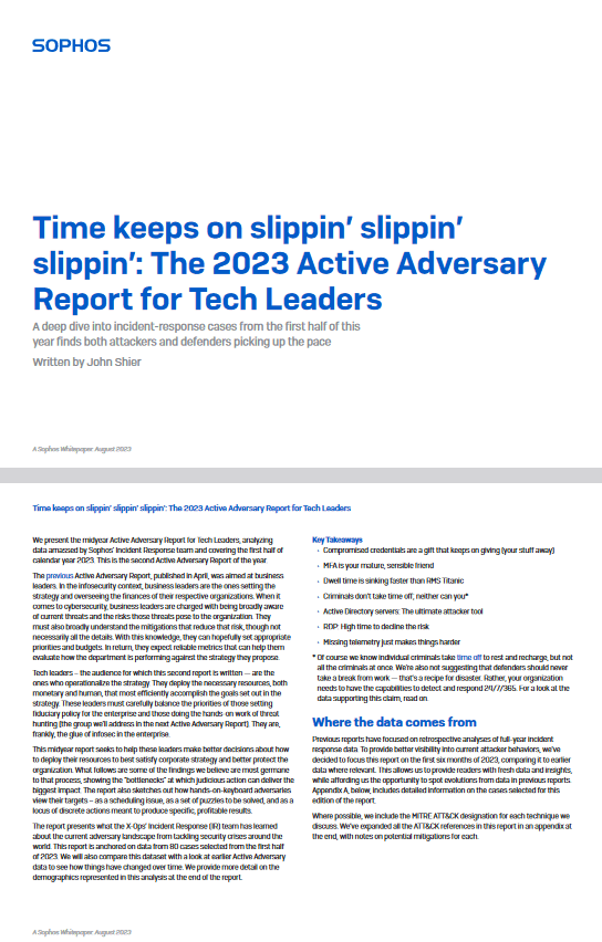 2023 Active Adversary Report for Tech Leaders